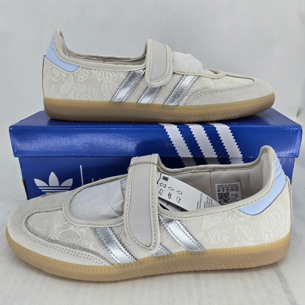 Adidas Samba Jane W Mary Jane Sneakers Chalk White Silver IH6978 Womens 10.5
